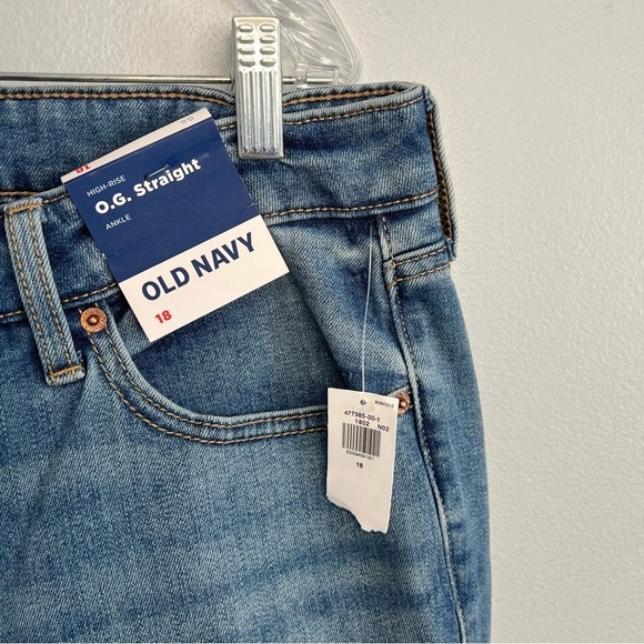 NWT Old Navy High Rise O.G. Straight  Ankle Jeans Plus Size 18 Med Wash - Picture 5 of 10